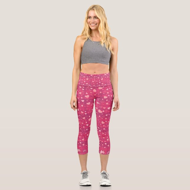 Pink high waisted capris (Front)