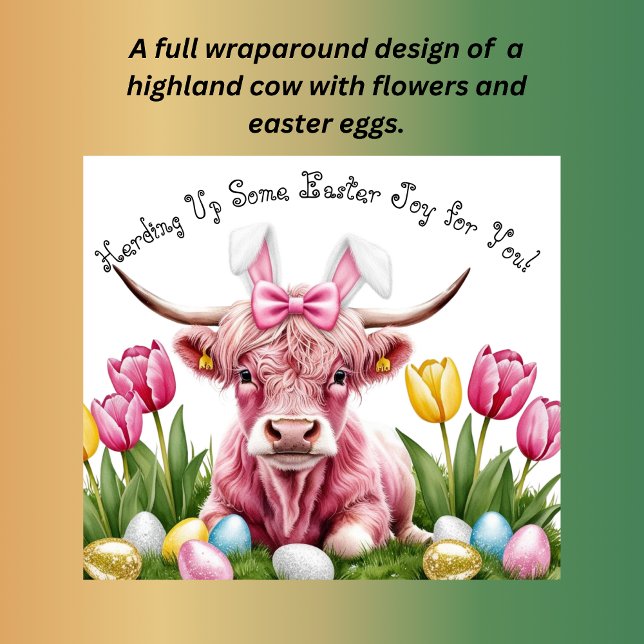 Pink Highland Cow Easter – Spring Floral and Eggs  Thermal Tumbler (Creator Uploaded)