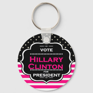 pink hillary clinton key ring