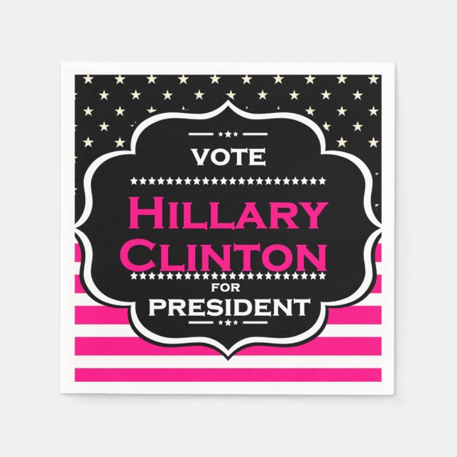 pink hillary clinton paper napkins (Front)