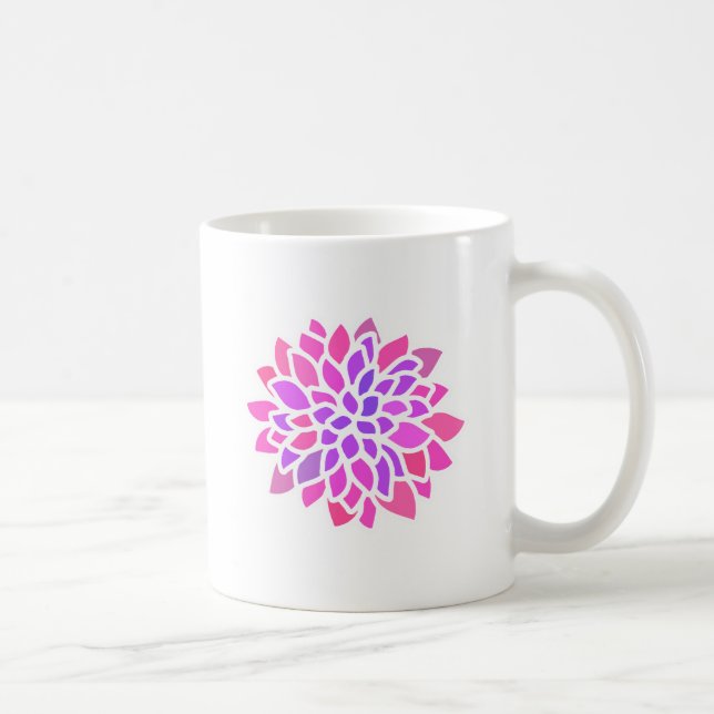 Pink Hippie Flower Retro Modern Coffee Mug (Right)