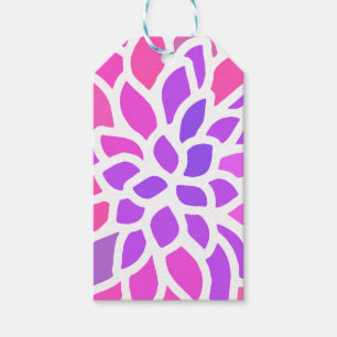 Pink Hippie Flower Retro Modern Gift Tags