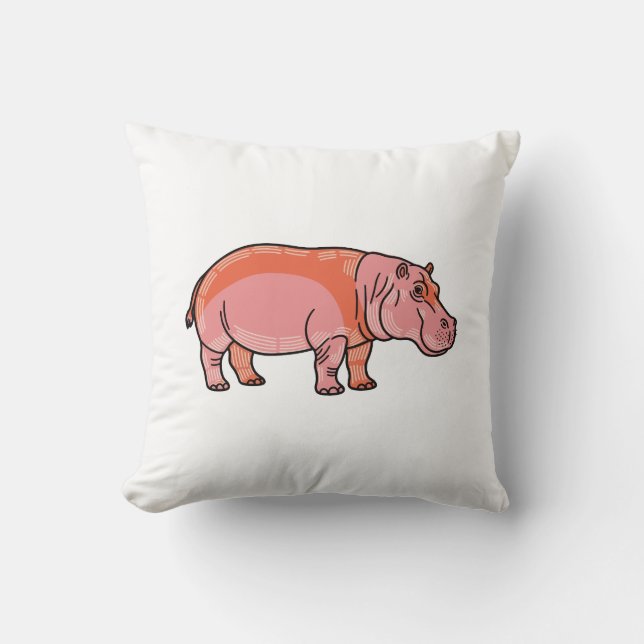 Pink Hippo  Cushion (Front)