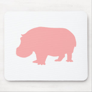Pink Hippopotamus Mouse Pad
