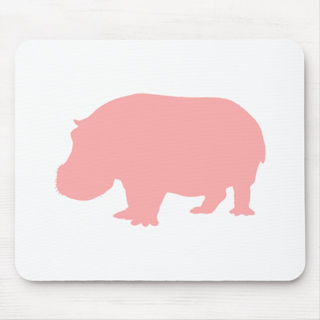 Pink Hippopotamus Mouse Pad (Front)