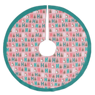 Pink Ho Ho Ho Armadillo Brushed Polyester Tree Skirt