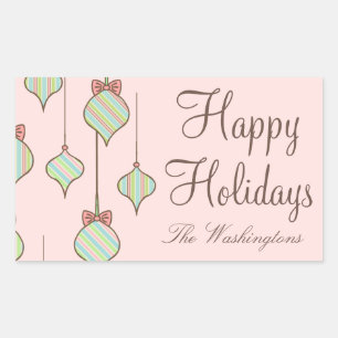 Pink Holiday Ornament Stickers