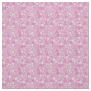 Pink Holiday Snowflake and Santa Joy Fabric