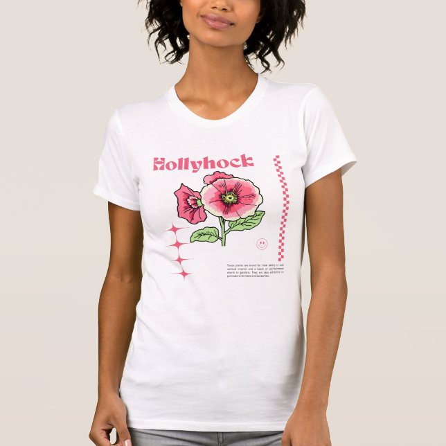 Pink Hollyhock T-Shirt (Front)