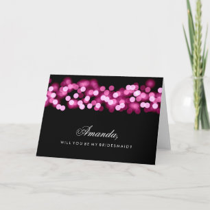 Pink Hollywood Glam Be My Bridesmaid Invitation