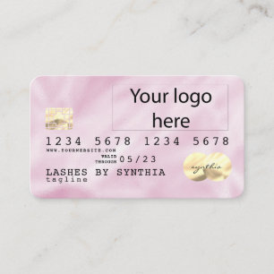 Pink Holograph Unicorn Credit Card add your logo