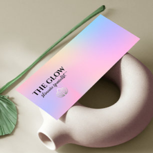 Pink Holographic Iridescent Aesthetician   Mini Business Card