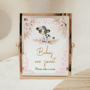 Pink Holy Cow Baby Shower Babies are Sweet Poster