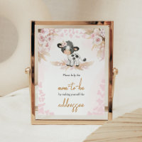Pink Holy Cow Baby Shower Envelope Station