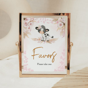 Pink Holy Cow Baby Shower Favors Poster