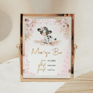 Pink Holy Cow Baby Shower Mum Osa Bar Poster