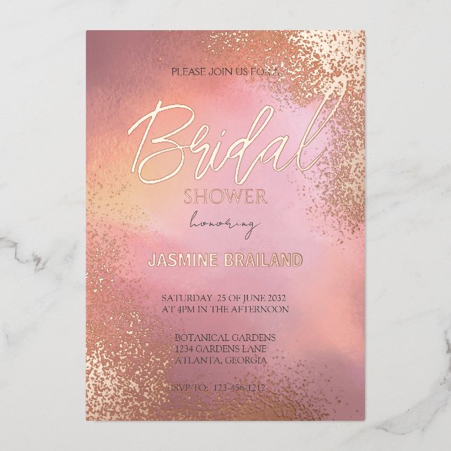 Pink Hombre Cosmic Wash Bridal Shower Sparkle  (Front)