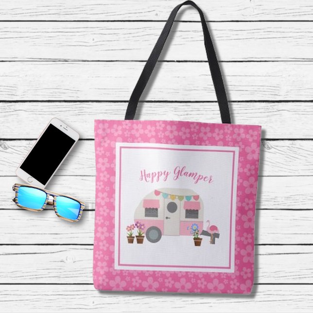 Pink Home Sweet Glamper Camper Tote Bag (Creator Uploaded)