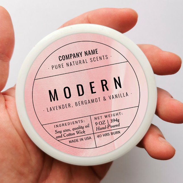 Pink Homemade Candle Product Label Stickers (Creator Uploaded)