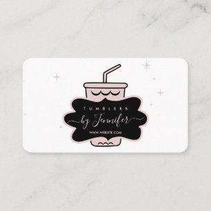 Pink homemade mug tumbler business card