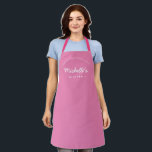 Pink Homemade with Love Custom Your Kitchen Apron<br><div class="desc">Let's get baking. Customise the Name on this personalised apron. Seen here in pink. Stylish typography style treatment. Encourage the sweet baker in your life with a special gift. Perfect for baking those holiday Christmas cookies. Featuring the words "Homemade with love" for a unique kitchen apron.</div>