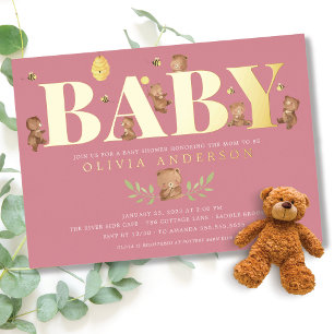 Pink Honey Bear Baby Shower