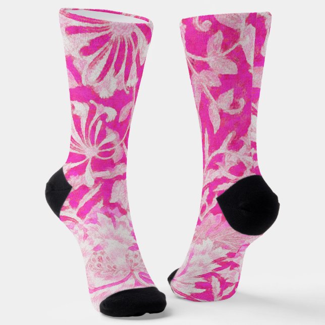 Pink Honeysuckle  Socks (Angled)