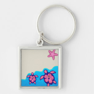 Pink Honu Turtles Key Ring