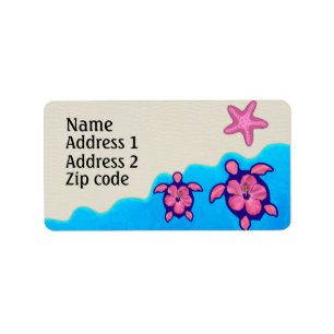 Pink Honu Turtles Label