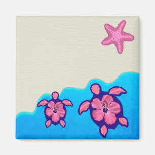 Pink Honu Turtles Magnet