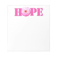 Pink HOPE Dahlia Photo Stationery Note Pad
