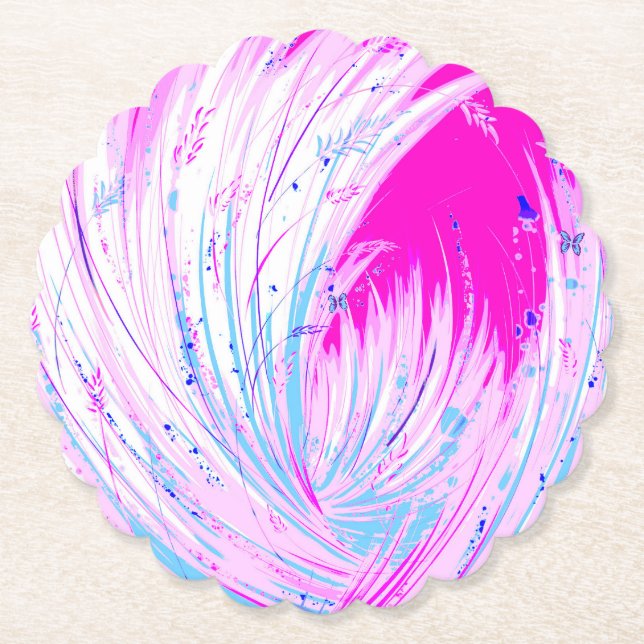 pink horizon paper coaster (Front)