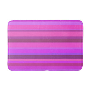 Pink horizontal stripes bath mat