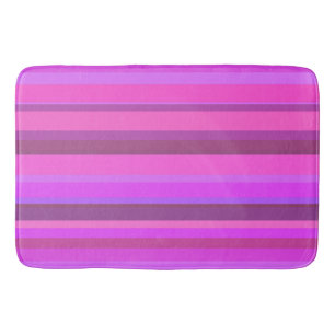 Pink horizontal stripes bath mat
