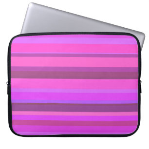 Pink horizontal stripes laptop sleeve