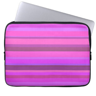 Pink horizontal stripes laptop sleeve