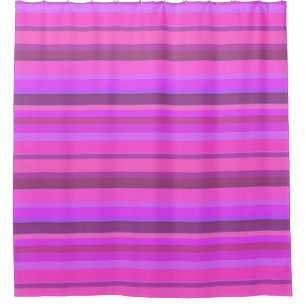 Pink horizontal stripes shower curtain