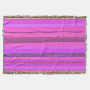 Pink horizontal stripes throw blanket