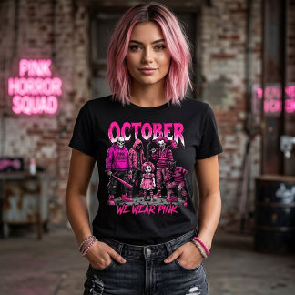 Pink Horror Squad Breast Cancer Awareness T-Shirt