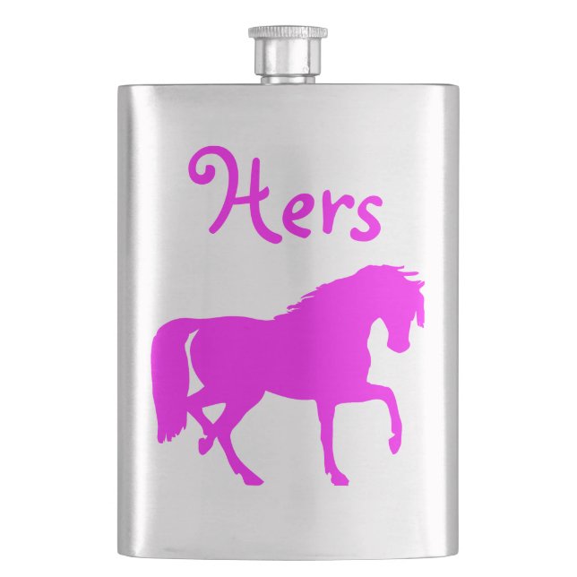 Pink Horse "Hers" Flask (Front)