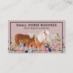 Pink Horse Riding Breeding Pony Floral Business Card