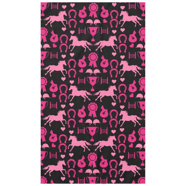Pink Horseback Riding  Tablecloth (Front)