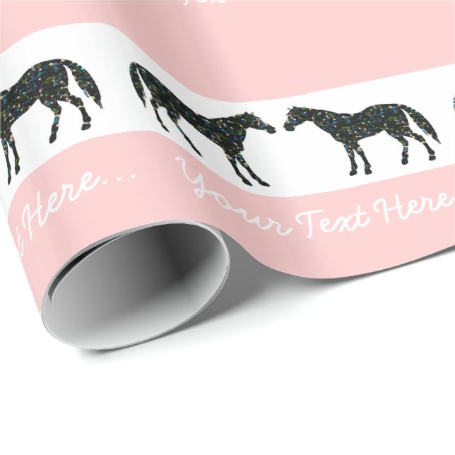 Pink Horses Custom Gift Wrap (Roll Corner)