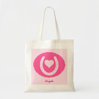 pink Horseshoe and Heart Tote Bag