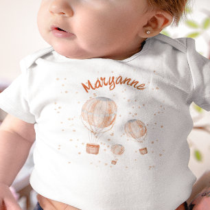 Pink Hot Air Balloon 1st Birthday Baby Bodysuit