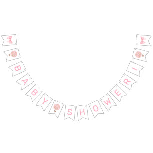 Pink Hot Air Balloon Baby Shower Bunting