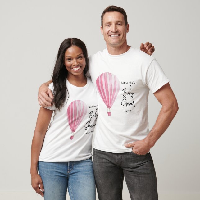 Pink hot air balloon Baby shower T-Shirt (Unisex)