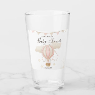 Pink Hot Air Balloon Clouds Glass