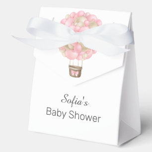 Pink Hot Air Balloon Girl Baby Shower Favour Box