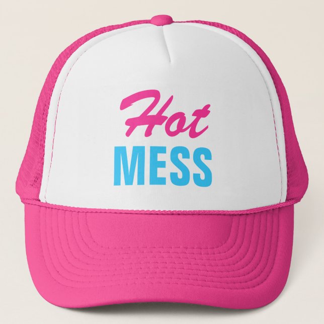 Pink Hot Mess Trucker Hat (Front)